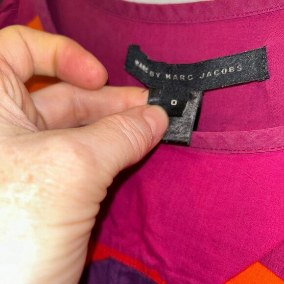 marc jacobs purple orange fuschia color block shift dress 0 - Picture 3 of 4